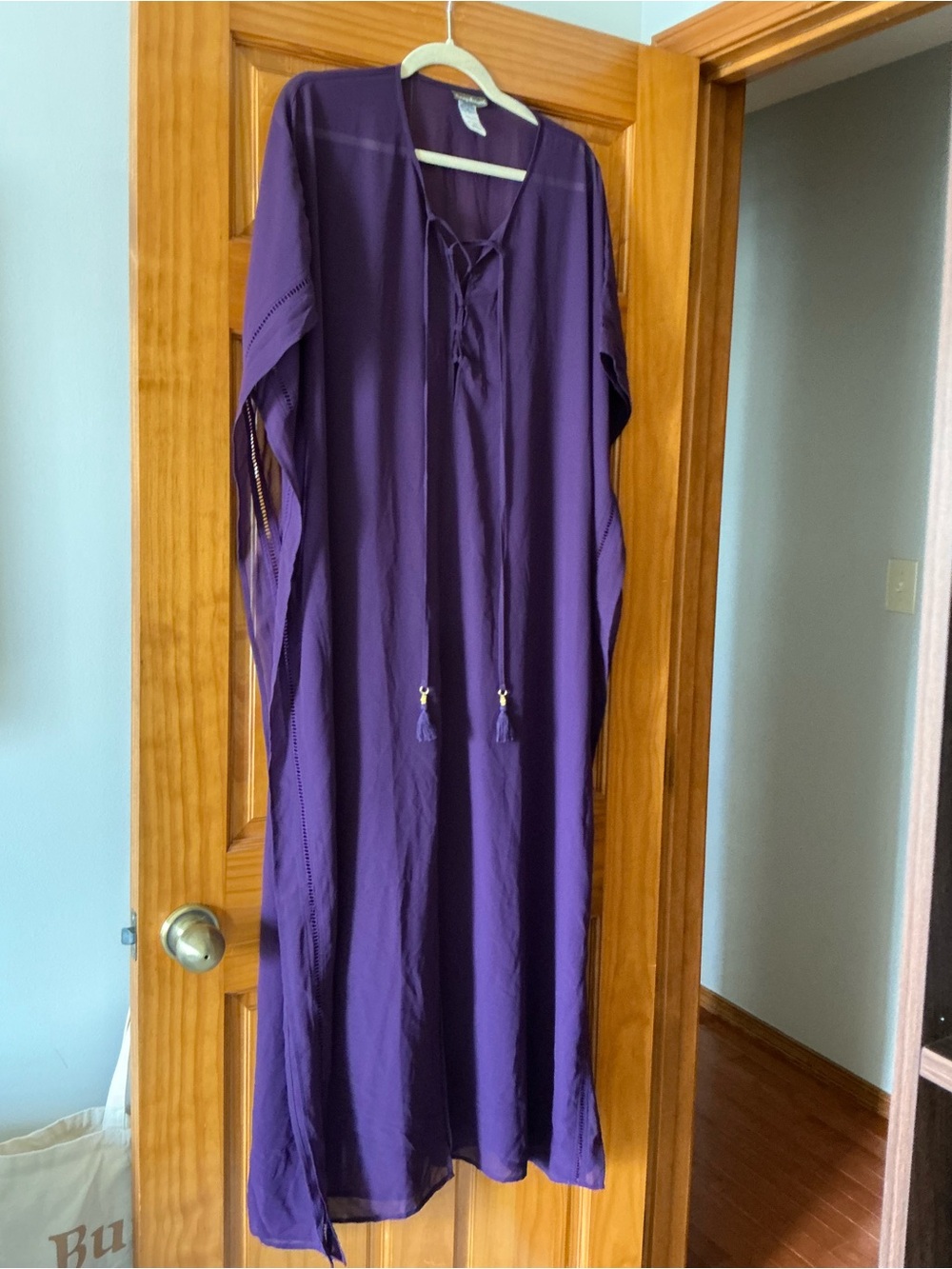 Tommy Bahama Taj Tiles Kaftan S/M Plum Maxi Cover Up